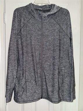 Athleta 2X Gray Full-Zip Hoodie Jacket